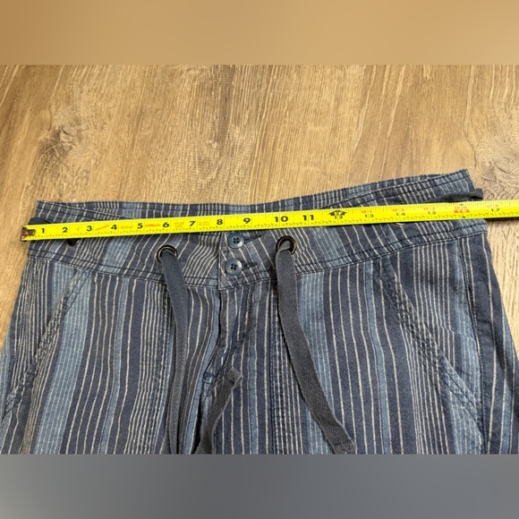 PrAna Steph Jogger Pants Blue Stripe Women's Size 4 Linen Organic Cotton Blend - Picture 9 of 9